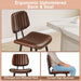 24-Inch Leather Bar Stools Set of 3 with High Backrest, Dark Brown
