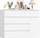 White Dresser, Dresser for Bedroom, Wide Chest of Drawers