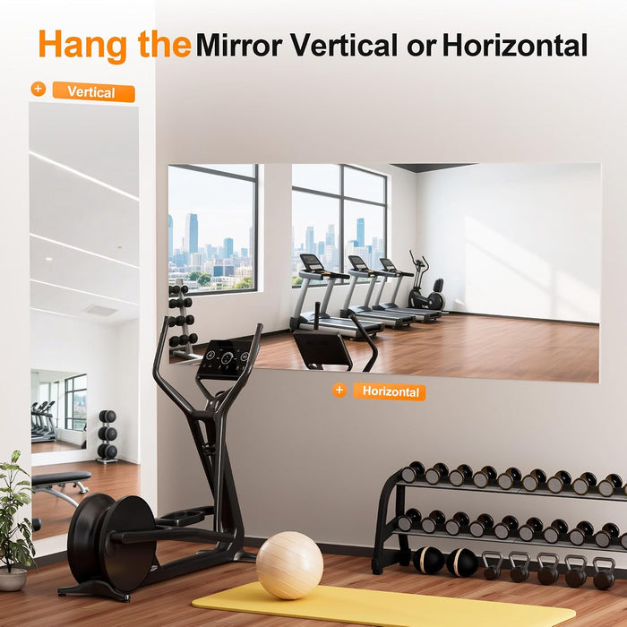 Home Gym Workout Mirror 79" L X 35" W-1Pcs Large Full Length Mounted Full Body Frameless Mirror for Workout, Yoga, Garage, Bedroom, Dance