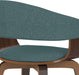 Lowell Mid Century Modern Bentwood Dining Chair in Light Turquoise Blue Linen Look Fabric, for the Dining Room