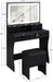 Black IntegratedLED Vanity Desk With Illuminated Mirror