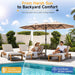 15Ft Patio Umbrella with Base Included, Extra Large Shade Area, Double Sided Rectangle with Crank Handle for Poolside, Garden, Yard, Beige