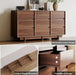 9 Drawer Walnut Dresser for Bedroom,59" Wide Mid Century Modern Dresser