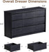 Modern 9 Drawers Dresser for Bedroom, 55" Wide Bedroom Dressers & Chest of Drawers W/Curved Profile, Mid Century Wood Dressers with Handleless Design, Large Dresser for Bedroom Living Room