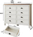 Farmhouse White Dresser for Bedroom, 8 Drawers Dresser