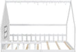 Full Size Montessori Floor Bed LEDIlluminated White