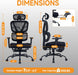 Ergonomic Office Chair with Footrest, 90-160° Reclining Mesh Desk Chair, 3D Armrest & 2D Headrest & Comfortable Lumbar Support, High Back Mesh Computer Chair for Home Office Long Hours, Tilt Lock