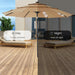 Outdoor Solar Patio Umbrella 3 Tiers with 32 LED Lights, Beach Market Table Umbrella with Crank and 8 Sturdy Ribs for Pool, Terrace, Restaurant