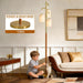 70" Wood Floor Lamp Dimmable Floor Lamps for Living Room Bedroom Mid Century Modern Floor Lamp Gold Standing Lamp Tall Lamps for Office Nursery Reading Elegant Stand up Lamp, 3 Bulbs Included