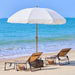 9Ft Patio Umbrella with Tassels, Fringe Portable Beach Umbrella, Umbrella Outdoor Patio with Crank Operating Mechanism, Tilting Aluminum Pole, Fiberglass Ribs for Garden, Pool, Cream