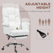 Executive Office Chair with Footrest and Lumbar Support, PU Leather Ergonomic Office Desk Chair, Reclining and Swivel Chair, White