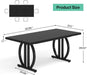 Modern Dining Table for 4-6 People, 63" Large Rectangular Kitchen Table with Geometric Legs, Unique Dinner Table Kitchen & Dining Room Furniture