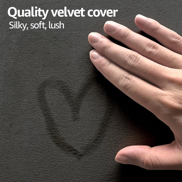 Peel and Stick Headboard for King, Full and Queen in Velvet Smoky Gray, Pack of 12 Panels Sized 9.84" X 23.62", Soundproof Wall Panels 3D, Upholstered Wall Panel