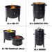 16-Inch Vertical Charcoal Smoker Grill, 3-In-1 BBQ Smoker & Grill with Thermometer, Dual Doors, Adjustable Vents, Portable Outdoor Cooker for Camping & Backyard