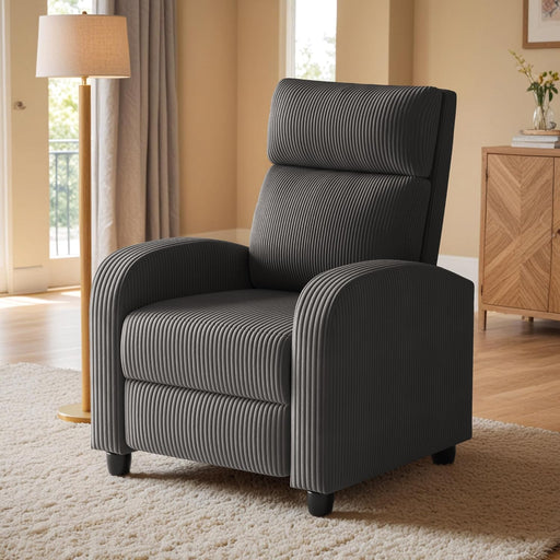 Massage Recliner Chair for Living Room Adjustable Reclining Chair Home Theater Seating Modern Winback Single Sofa for Adults with Footrest (Corduroy, Gray)