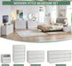 White Dressers of 9 Drawers, Chest Dresser with Deep Drawers, Modern Dresser Closet for Bedroom, Curved Drawer with Large Storage, 57'' Wide