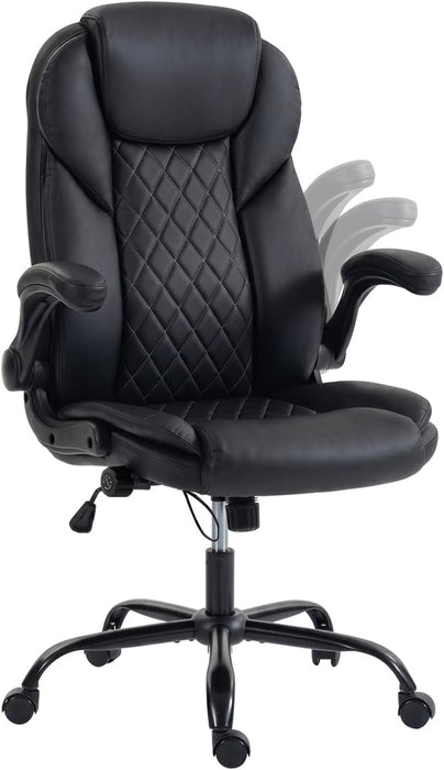 Ergonomic Office Chair - High Back PU Leather Desk Chair Black