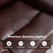Geniune Leather Manual Loveseat Recliner Sofa Set of 2 with Center Console, Overstuffed 2-Seater Reclining Couch with Hidden Storage & Cup Holders, 2 Dual Recliner for Living Room, Rust Brown