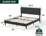 Piper Upholstered Platform Bed with Paneled Headboard, Queen