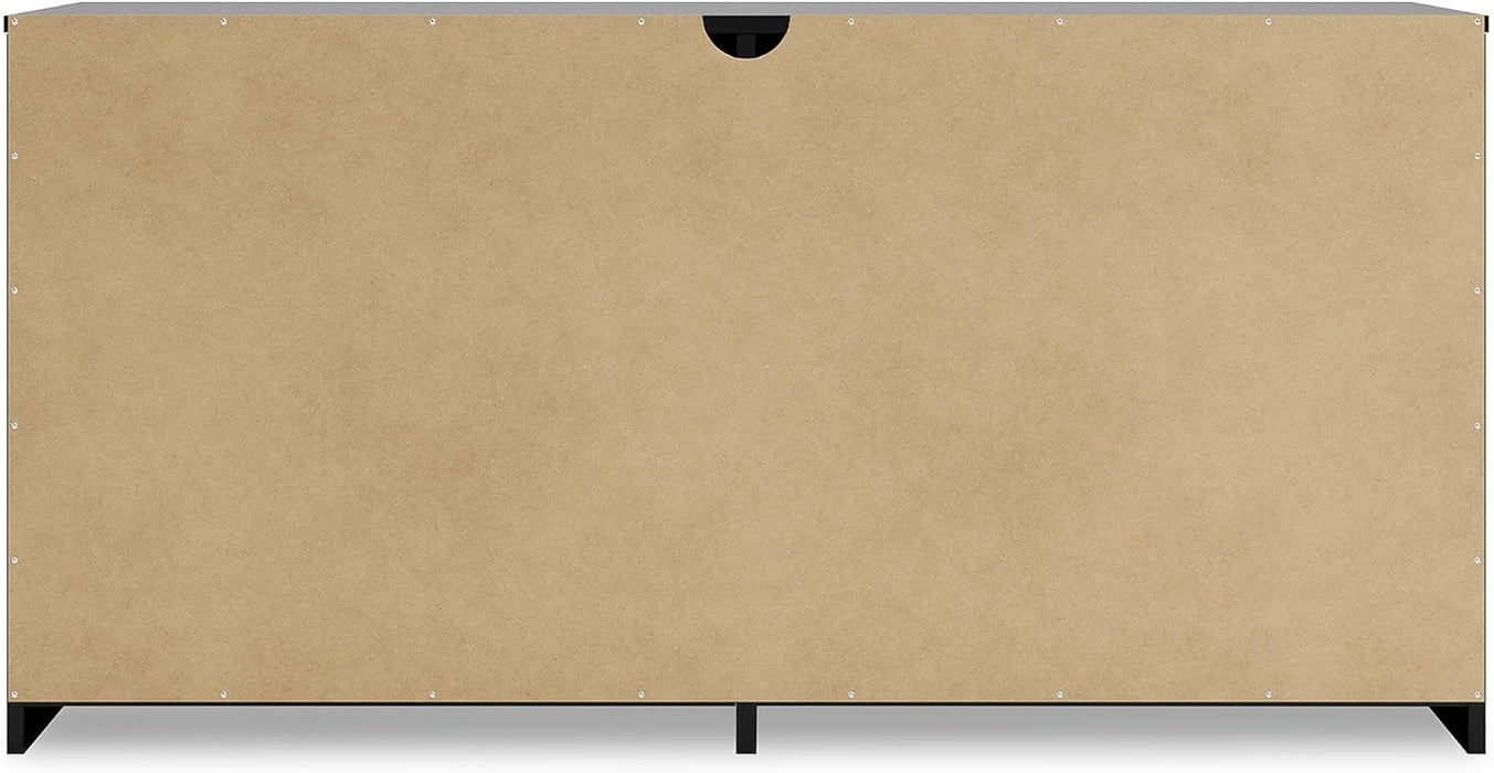 Black Contemporary Six Drawer Dresser Ball Bearing