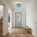 Flush Mount Chandelier Brilliant Blue Glass Globes