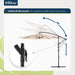 WUFF  10Ft Patio Offset Umbrella Cantilever Umbrella Hanging Market Umbrella Outdoor Umbrellas with Crank & Cross Bases(Beige)