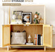 Tall Bamboo Integrated Floorstanding Bookcase With Drawers