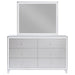 Larue 6-Drawer Rectangular Wood Dresser with Mirror Silver