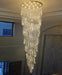D40'' X H120'' Crystal Chandelier High Ceiling Chandeliers for Entryway Large Raindrop Chandeliers LED Dimmable Flush Mount Light Fixtures for Staircaes Foyer Hallway Living Room Bulbs Included Gold