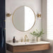 Gold round Mirror, 36’’ Brushed Gold Circle Bathroom Mirrors in Stainless Steel Metal Frame 1" Deep Set Design