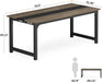 70.8” Executive Desk, Large Office Computer Desk with Thicken Frame, Modern Simple Workstation Business Furniture for Home Office, Vintage Grey/Black