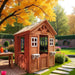 Outdoor Wooden Kids Playhouse With Flowerpot Holder