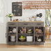 53.4" Buffet Cabinet, Kitchen Storage Sideboard, Gray
