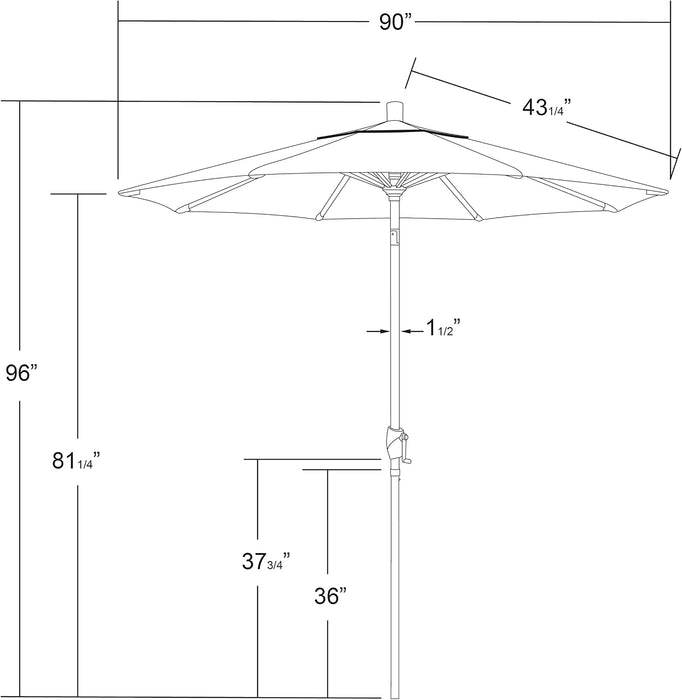 7.5' round Aluminum Market Umbrella