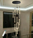 Black TwelveLight LED Dimmable Crystal Chandelier Fixture