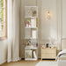5-Tier Rotating Bookshelf With Clear Acrylic Panels