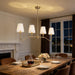 Antique Brass Gold Linear Chandeliers for Dining Room with Fabric Shades