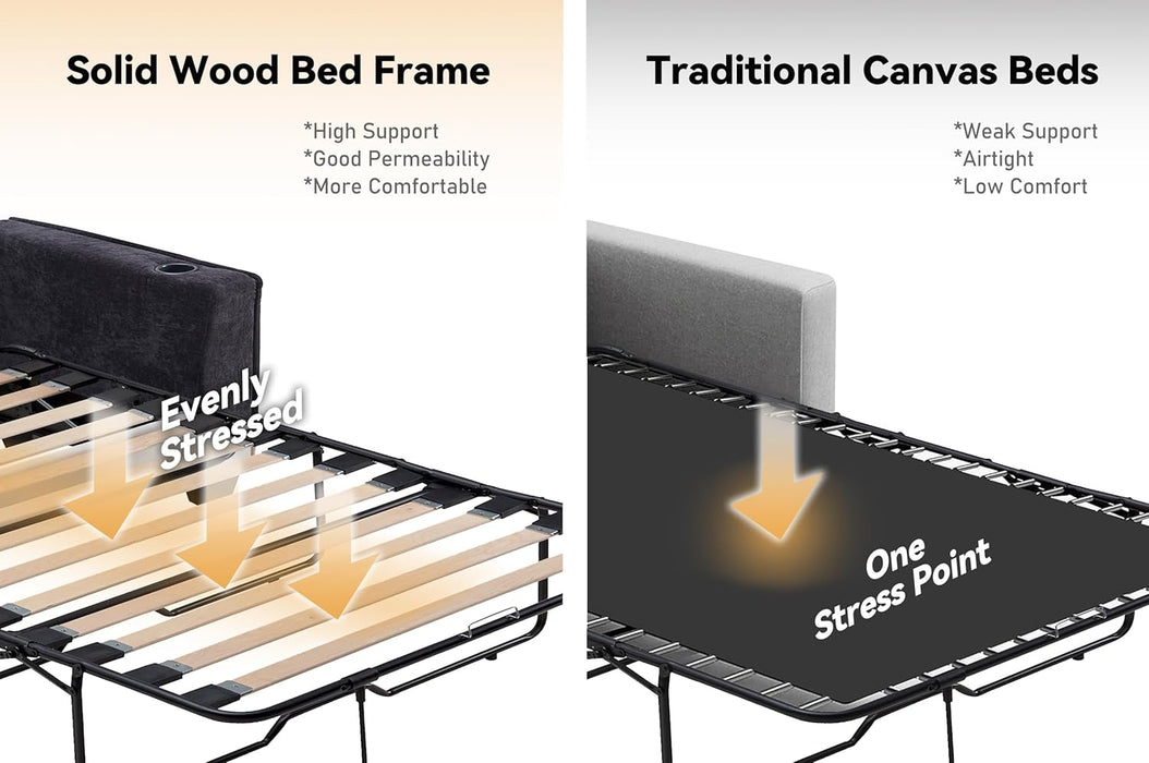 65 Inch Transformable Sofa Bed MemoryFoam Mattress