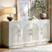 67IN White Fluted Sideboard Buffet Cabinet with Storage