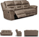 Stoneland Reclining Sofa, Dual-Sided Manual Recliner Couch with Faux Leather Upholstery, Wall Hugger Comfort for Living Room Seating, 90 Inches Wide, Brown