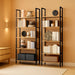 Triple Wide 5 Tier Bookshelf, Adjustable Rustic Industrial Style Book Shelves, Modern Bookcases and Bookshelves Furniture for Bedroom, Living Room and Home Office, Vintage Brown