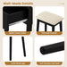Vanity Desk with Mirror and Lights, Modern Makeup Vanity Table with 4 Drawers, 3-Color Dimmable LED Mirror, Girls Dressing Table and Stool Set for Small Bedroom (Black)