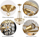 Mini French Empire Crystal Chandelier 4 Lights Pendant Lighting Fixture for Dining Living Room Foyer Kitchen Bedroom Entryway,Antique Brass,E12,19.7" Hx12.6 W