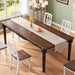 Elegantly Carved Dining Table,70.9" Solid Wood Kitchen Table for 6,WN&BK