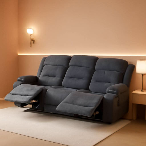 Oversized Recliner Sofa with Heat and Massage, Big Large 3-Seater RV Recliner Couch Sofa for Living Room, Wall-Hugger Reclining Sofa with Cup Holders and USB Port(Fabric, Grey)