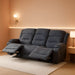 Oversized Recliner Sofa with Heat and Massage, Big Large 3-Seater RV Recliner Couch Sofa for Living Room, Wall-Hugger Reclining Sofa with Cup Holders and USB Port(Fabric, Grey)