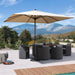 Outdoor Market Umbrella 10' X 10' Square Beige 8 Metal Ribs