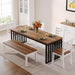 Tribesigns Industrial Dining Table for 6-8 Person, 78.74" Long Rectangle Dining Table Wood Kitchen Table with Heavy Duty Metal Frame for Living Room and Dining Room (Brown & Black)