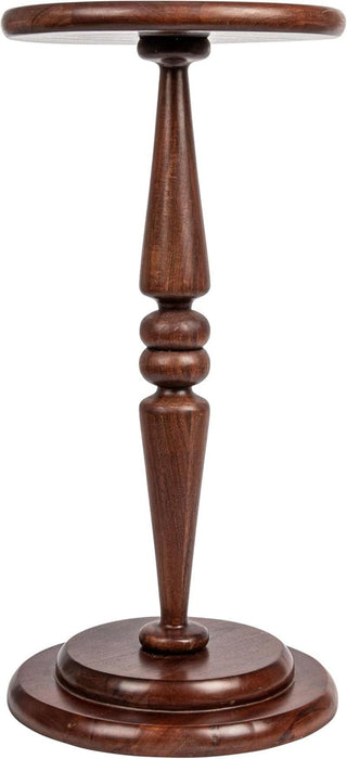 Bishop Pedestal Cocktail Side Table, Dark Chestnut
