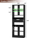 73.6" Tall Narrow Bookshelf with Drawer for Display, 19.7" Wide